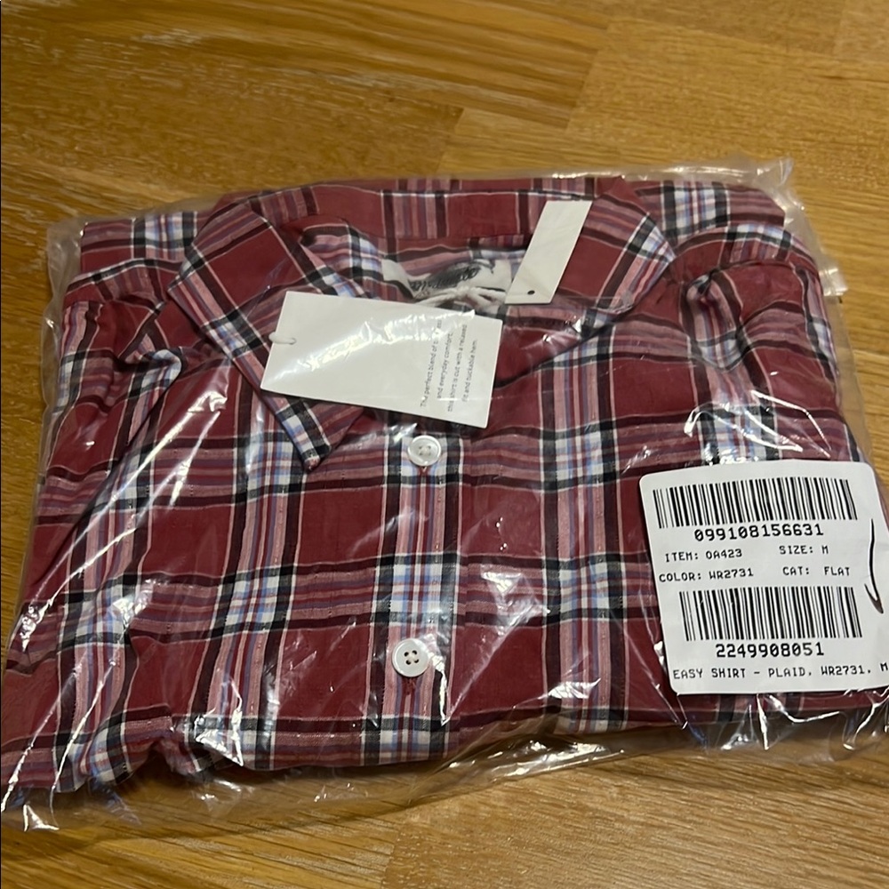 Madewell Men/ women Red Plaid Button-Up Shirt size M NEW